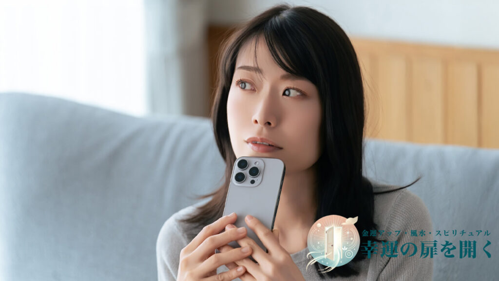 LINEを送る前に準備と心構えを考えている女性