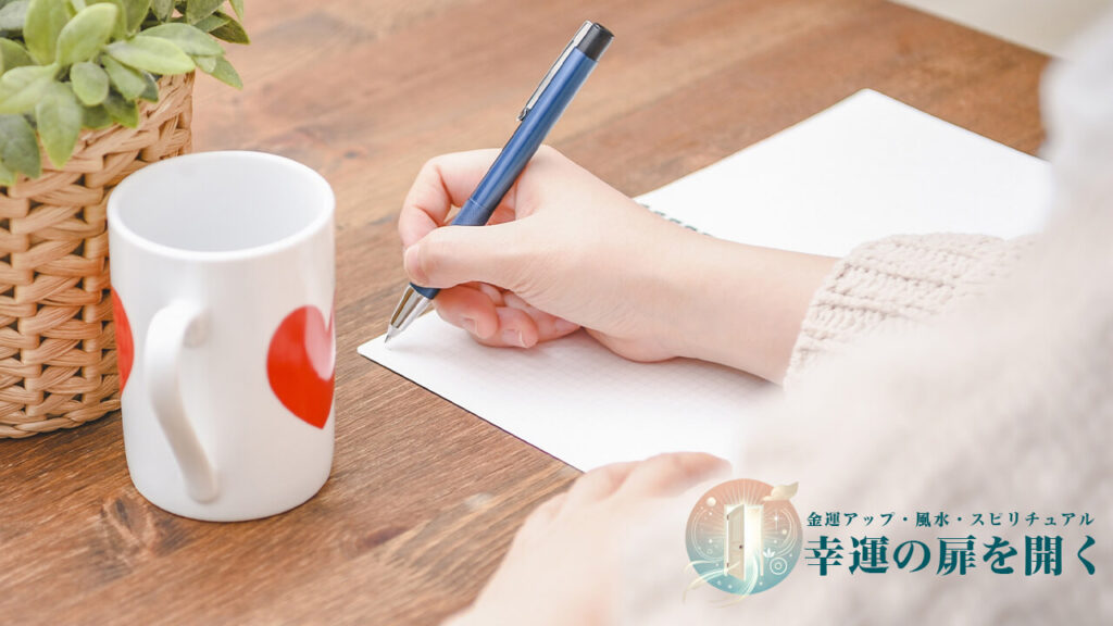 再会前にノートに過去の出来事を整理して書き込む女性の手元
