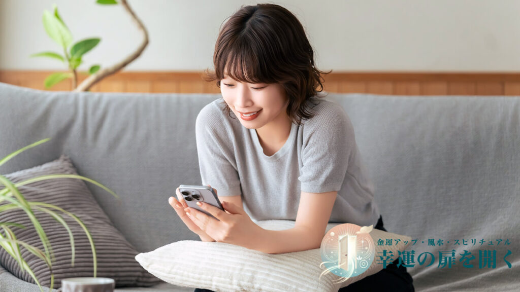 復縁に強い占いサイトをスマホで探す女性